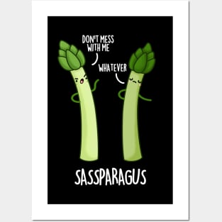 Sassparagus Funny Veggie Pun Posters and Art